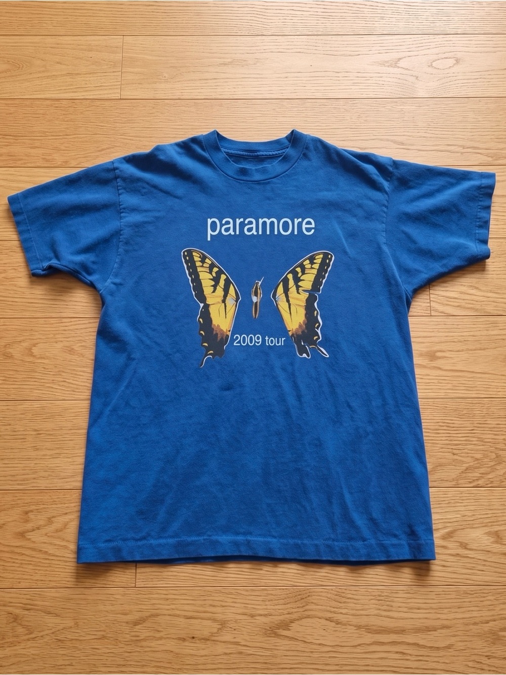 Paramore 2009 Tour Brand New Eyes Butterfly Blue Band T-Shirt
